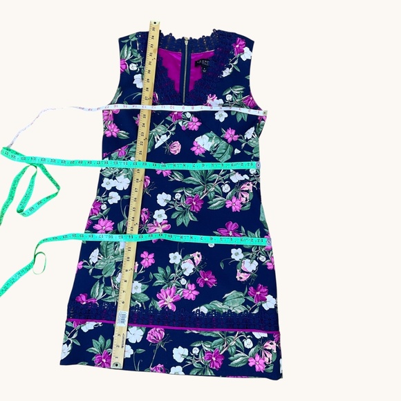 Laundry Shelli Segal Dress Floral Blue Pink Cotton (6) - Picture 5 of 7
